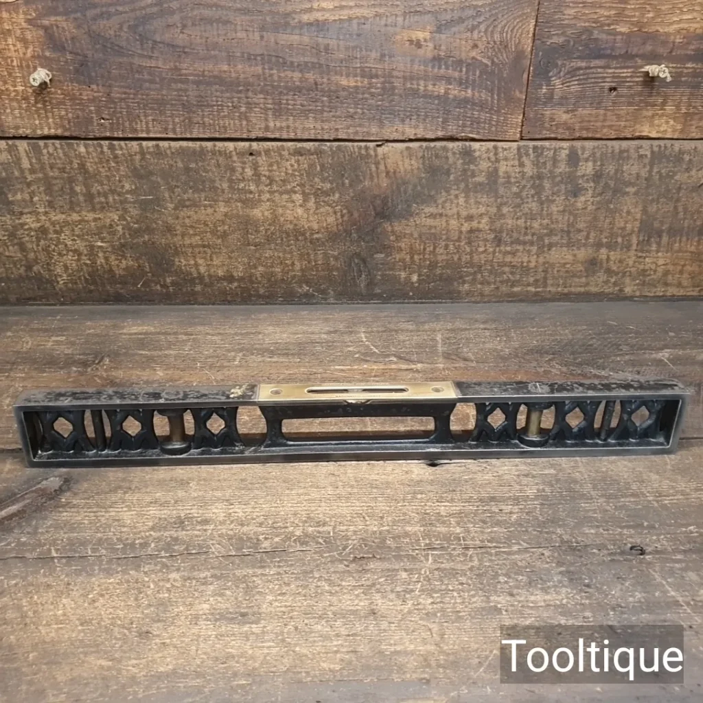 Vintage 18” Ornate Rabone Cast Steel and Brass Machinist’s Spirit Level - Refurbished