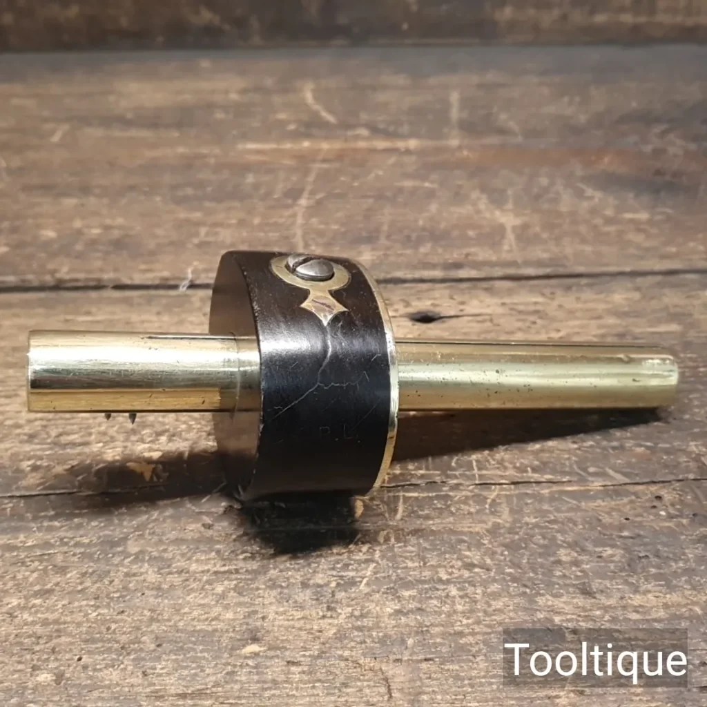 Vintage Brass Bodied & Ebony Carpenters Mortice Gauge - Fully Refurbished