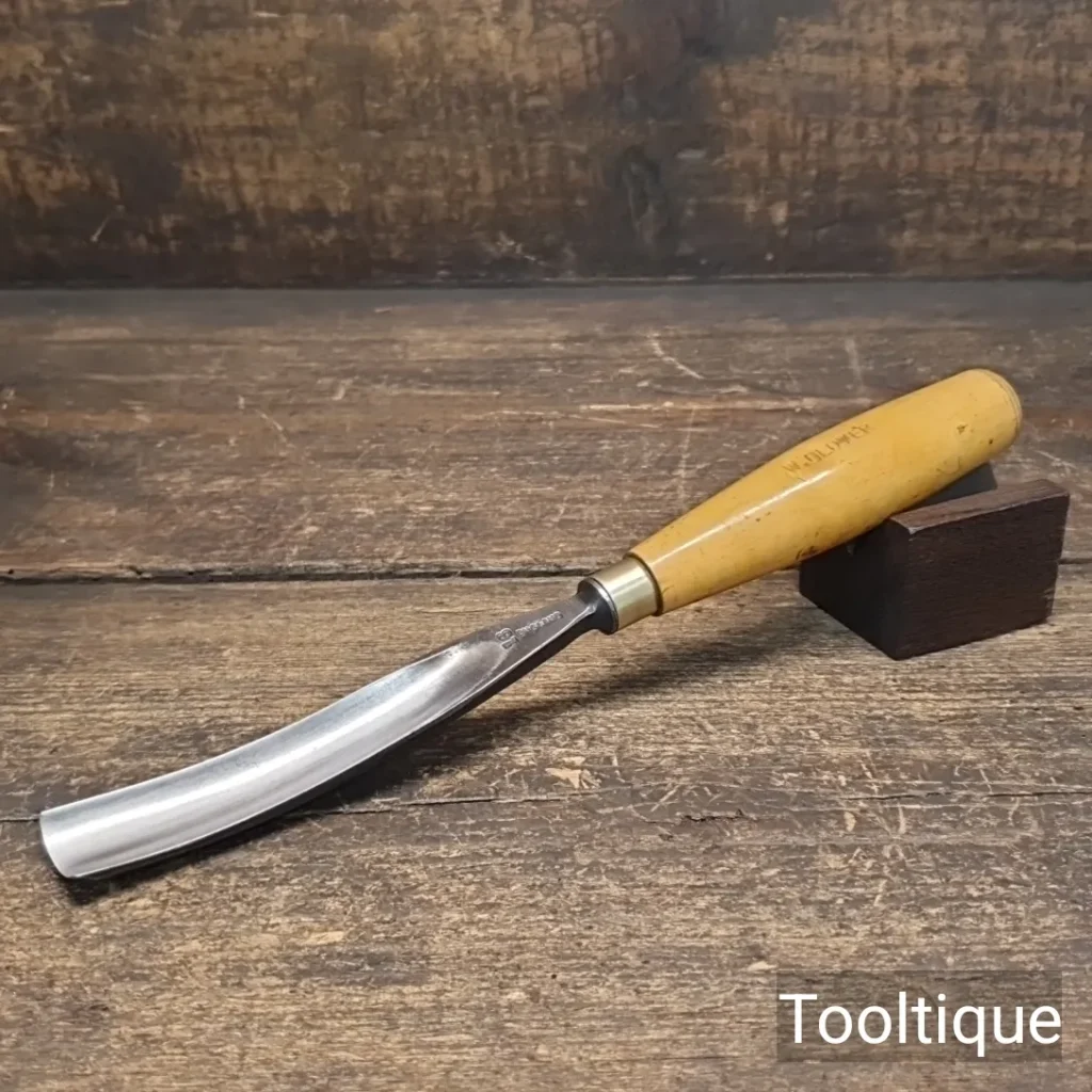 Vintage 13/16” S.J Addis NO: 16 Curved Stem Wood Carving Gouge Chisel - Refurbished