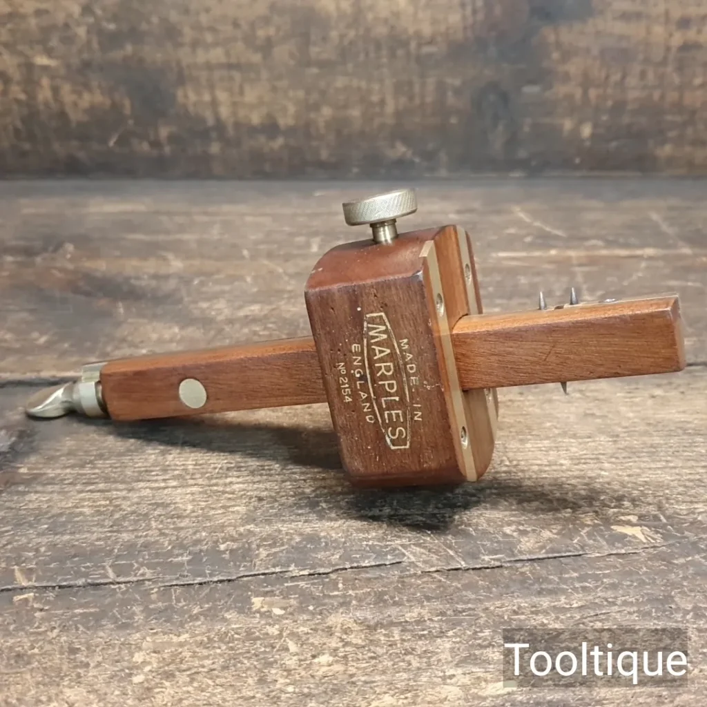 Vintage Marples Mahogany & Brass Screw Adjustment Mortice Gauge - Refurbished