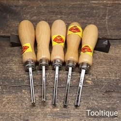 Vintage Set 5 No: George Barnsley New Old Stock Leatherworking Edge Shaves No’s: 1-5