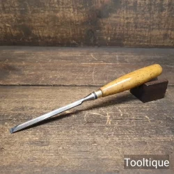 Vintage 3/8” Carpenters Bevel Edge Chisel Boxwood Handle - Fully Refurbished
