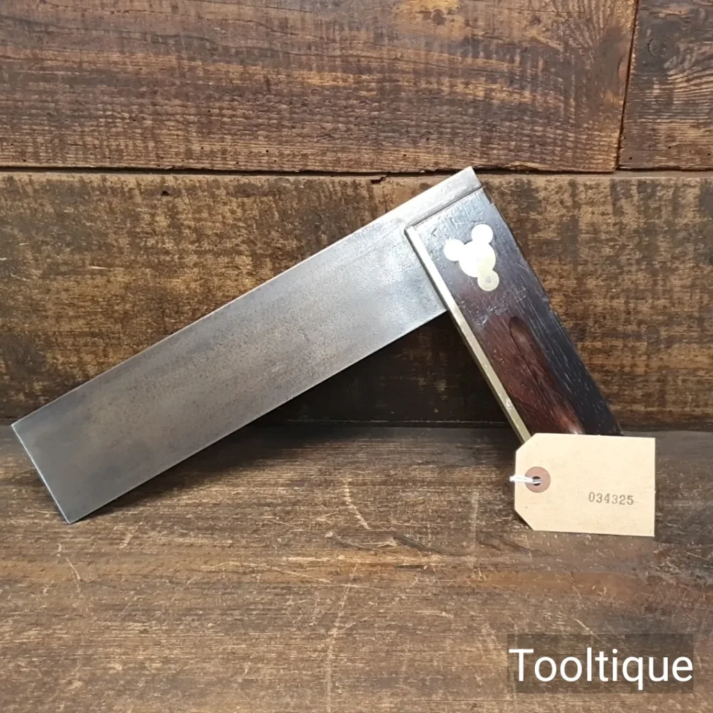 Vintage 9” Robinson & Hall Sheffield Carpenters Rosewood Brass Square - Refurbished