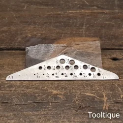 Vintage Engineers Imperial Rod Sizing Gauge Plate - Good Condition