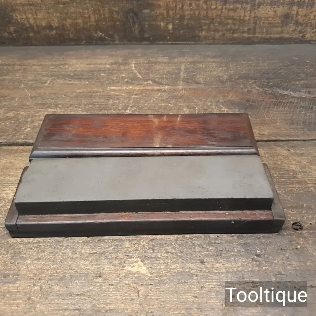 Vintage 8” x 2” Carborundum Oilstone in Mahogany Box - Lapped Flat
