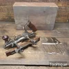 Antique Stanley USA No: 46 Skew Iron Plough Plane & 10 Cutters - Refurbished