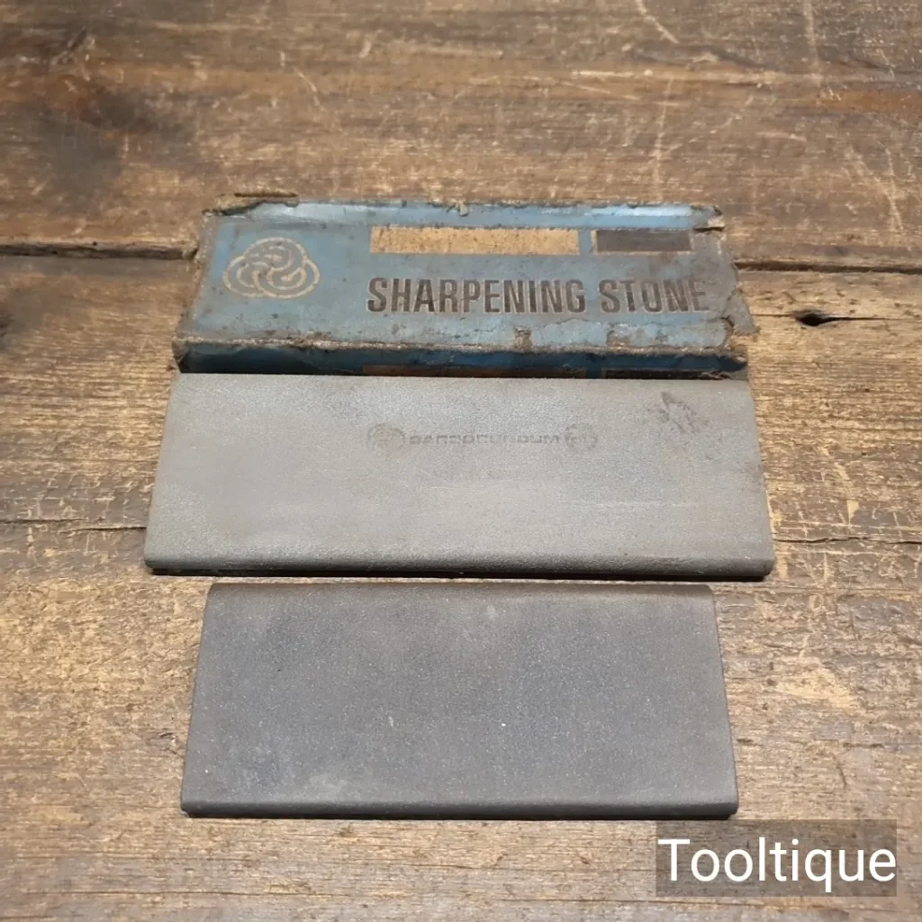 2 Vintage Carborundum Medium Grit Slip Stones - Good Condition