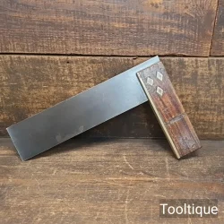 Vintage 9” Midlands Carpenters Rosewood & Brass Square - Good Condition