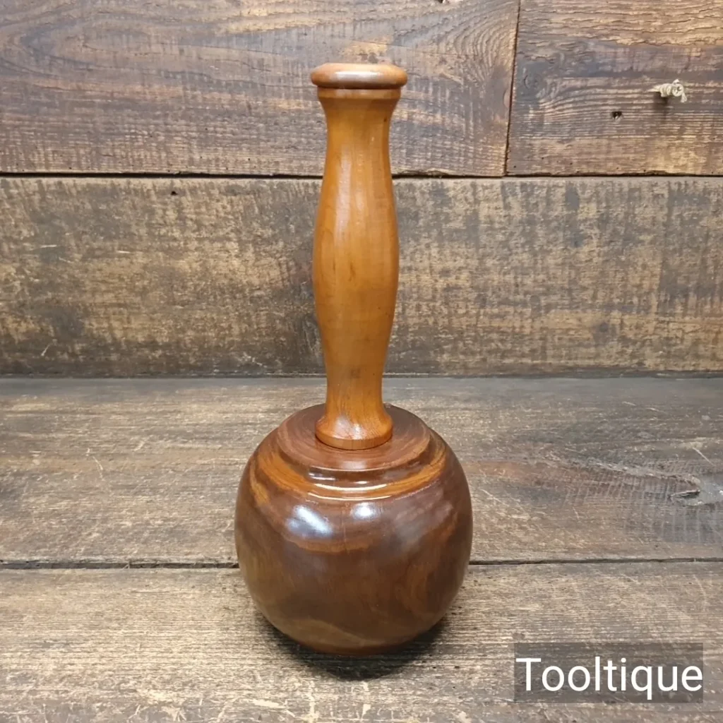 Bespoke Hand Wood-Turned Reclaimed Old Lignum Vitae Mallet - Yew Handle