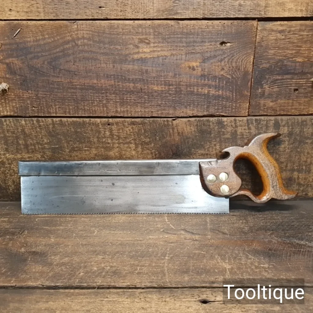 Vintage 14” John Elsworth & Sons Steel Back 12 Tpi Cross Cut Bench Saw