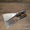 Vintage Sheffield Made Ebony Handled Filler Knives Scrapers - Refurbished