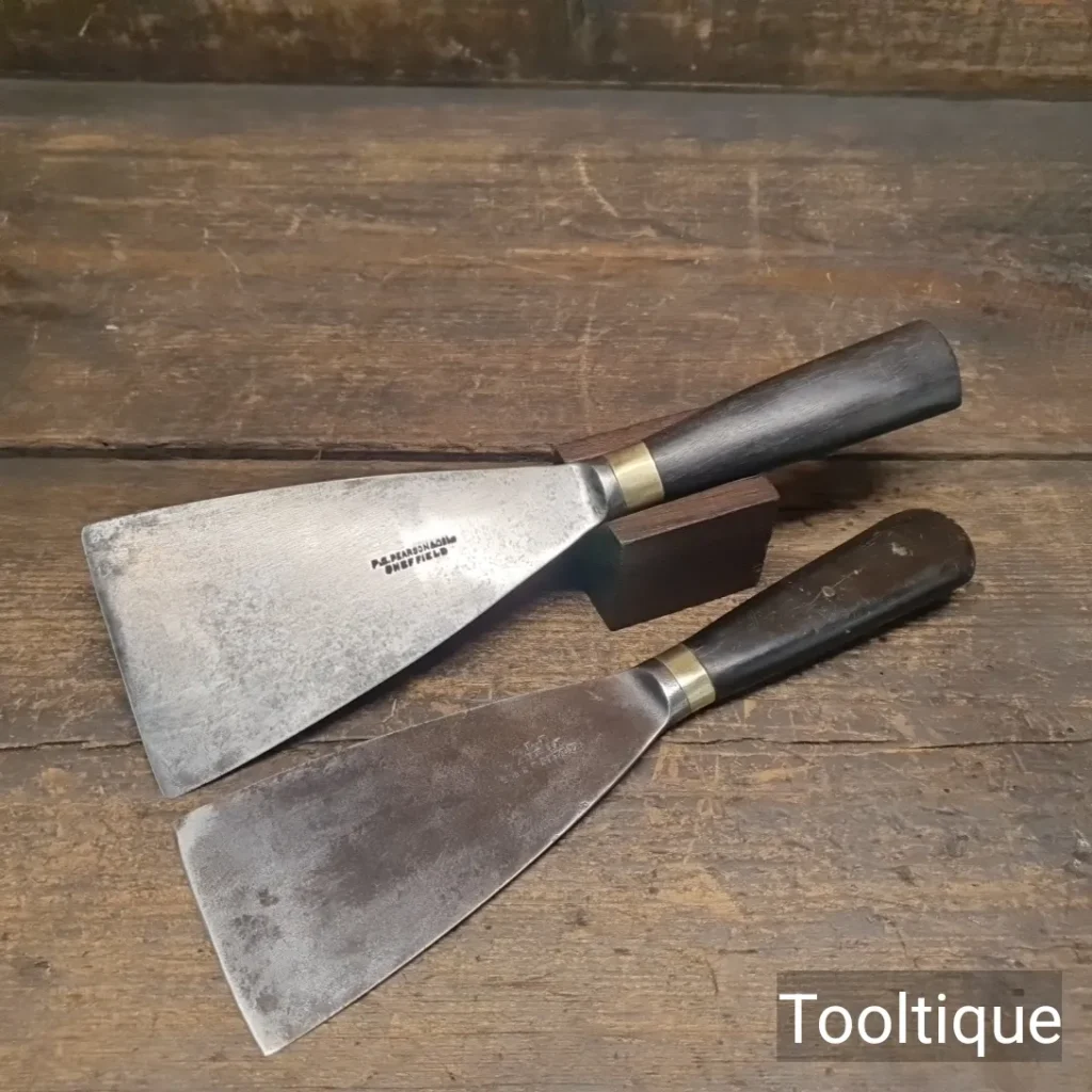 Vintage Sheffield Made Ebony Handled Filler Knives Scrapers - Refurbished