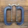 Vintage Pair of Record 8” Course Threaded Carpenters Wing Nut G Cramps - Refurbished