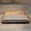 Vintage Norton India Med/fine Oil Stone in Wooden Box - Lapped Flat