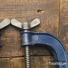 Vintage Pair of 6” Course Square Threaded Carpenters Wing Nut G Cramps - Refurbished