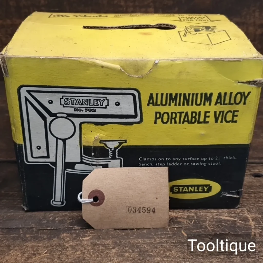 Vintage Boxed Stanley England No: 702 Portable Aluminium Table Vice