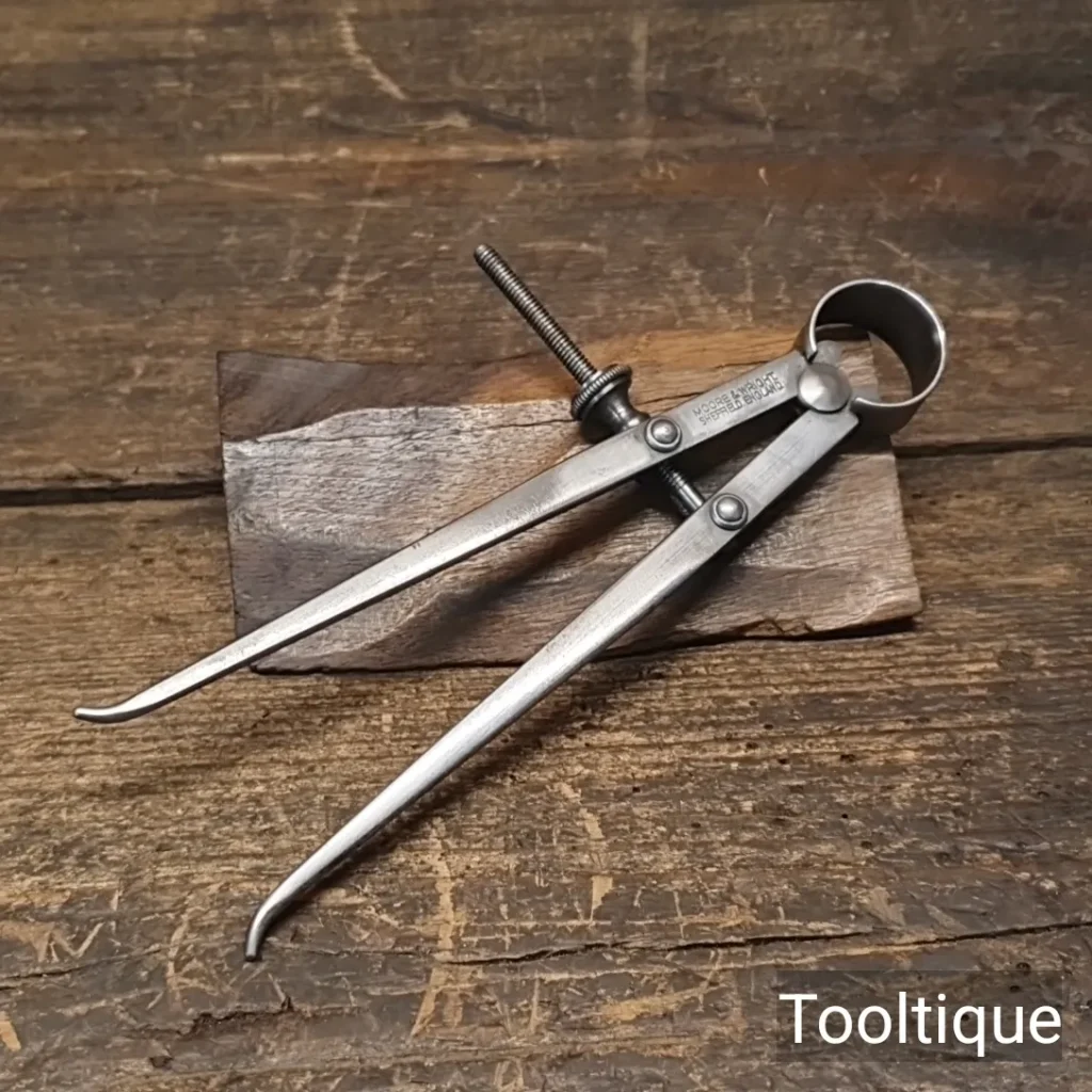 Vintage 6” Moore & Wright Silver Steel Inside Callipers - Good Condition