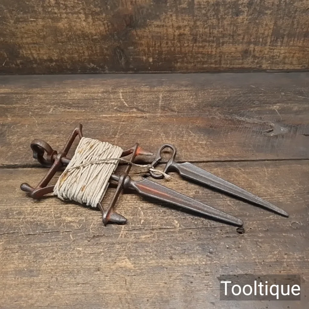 Antique Georgian Style Gardeners Winding String Line & Stake - Good Condition