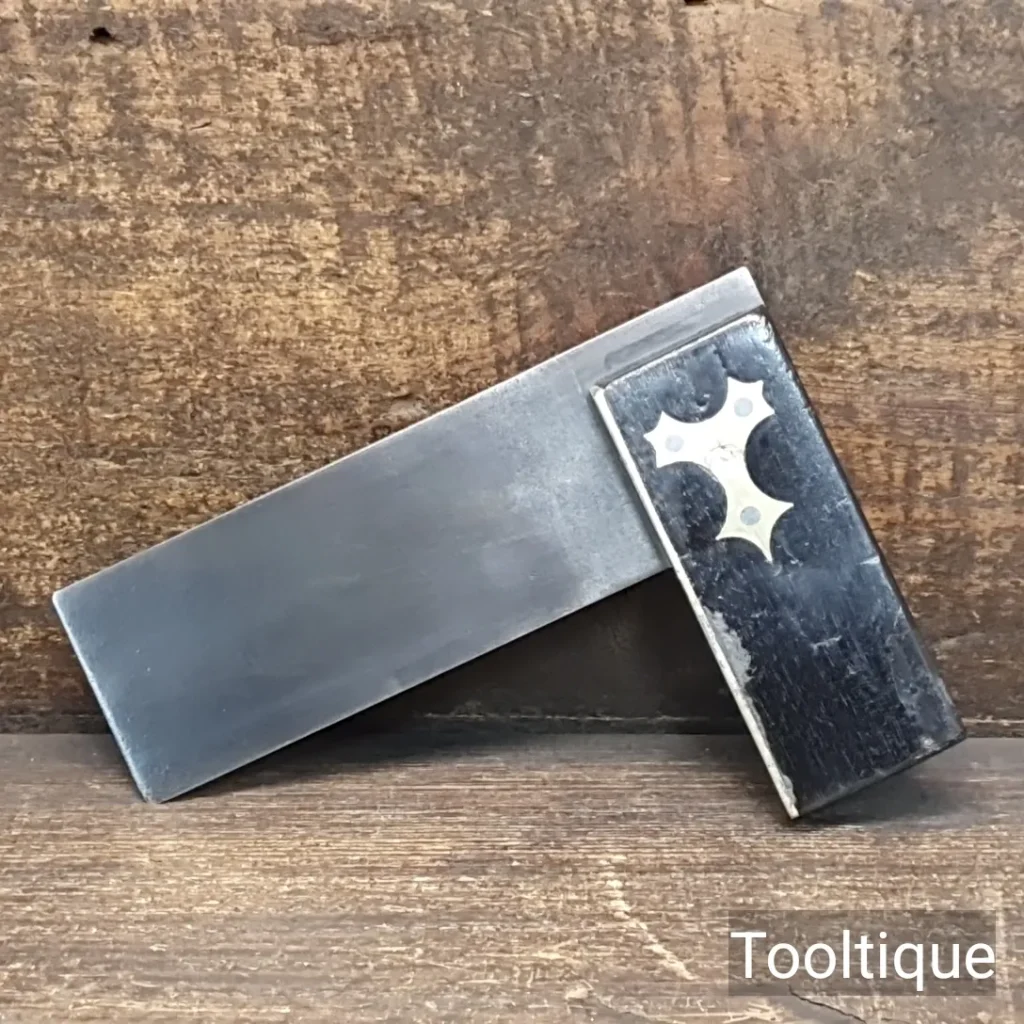 Vintage Carpenters 4 ½” Ebony & Brass Square - Refurbished Ready To Use