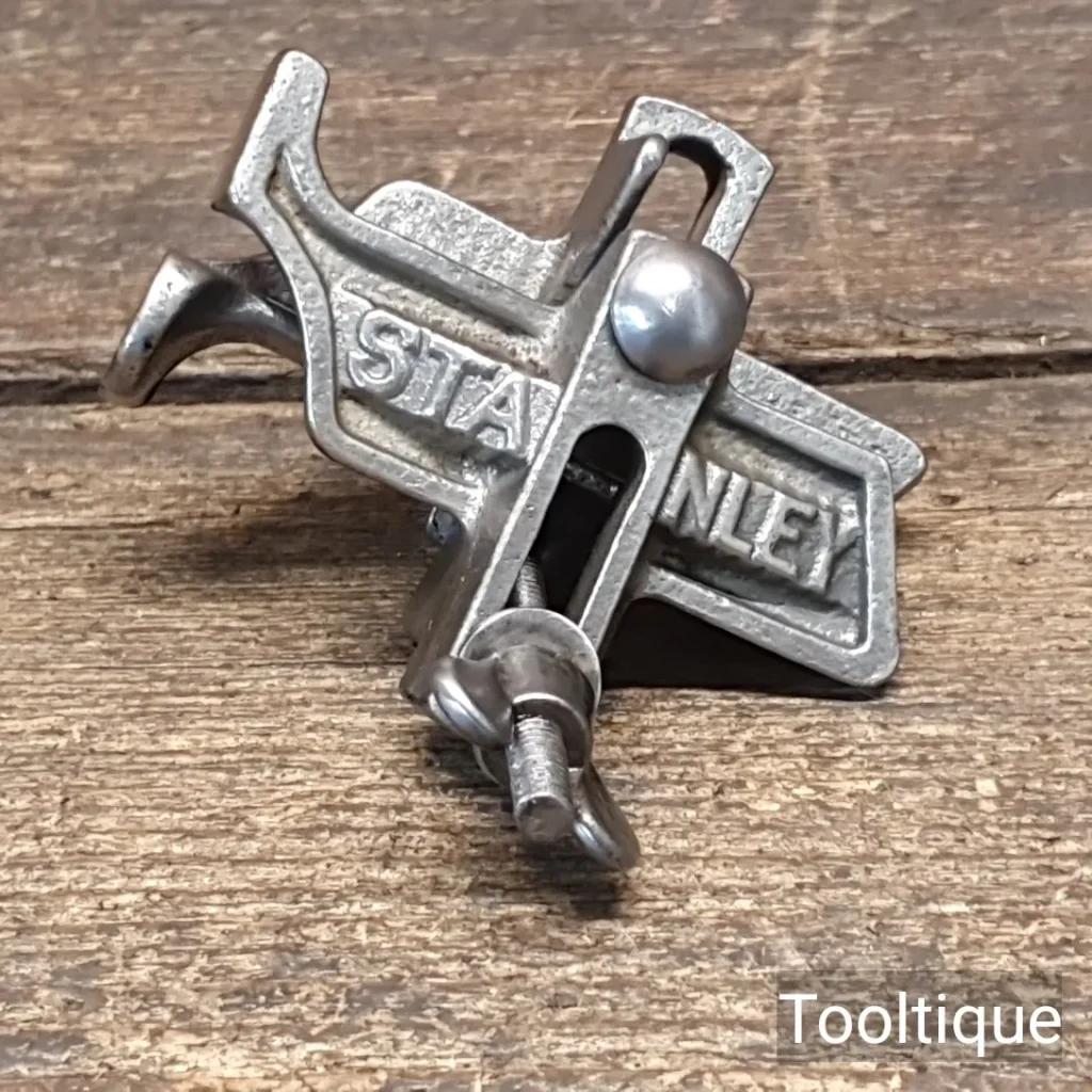 Vintage Stanley USA No. 49 Nickel Plated Adjustable Brace Bit Gauge - Good Condition