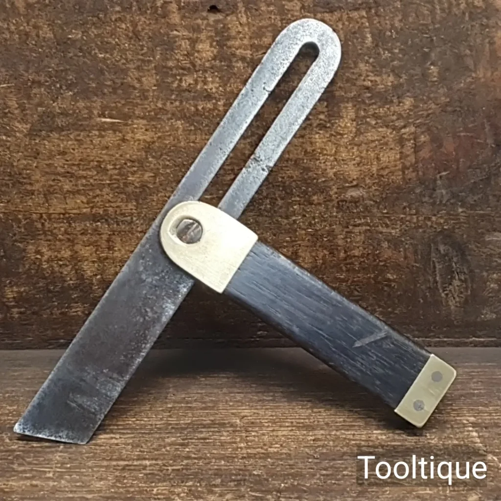 Vintage Carpenters 7.5” Rosewood & Brass Sliding Bevel - Refurbished