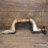 Antique 19th Century Carpenters Beechwood Brass Plated Brace - Good Condition