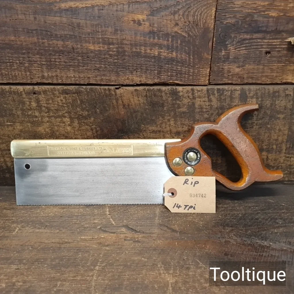 Vintage 10” W. Tyzack Sheffield No: 120 Brass Back Tenon Saw - Fully Refurbished