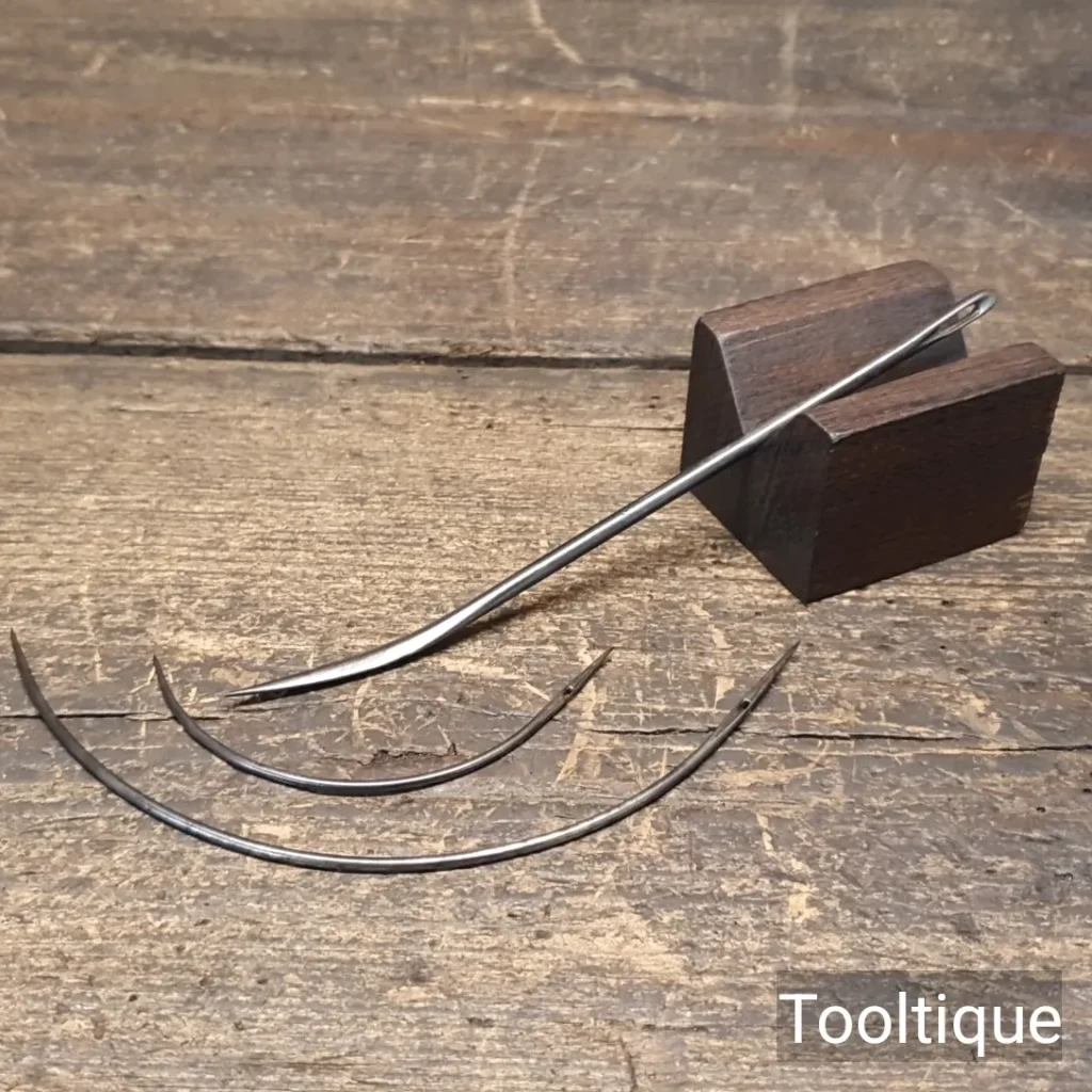3 No: Vintage Cast Steel Craft Needles in Good Condition