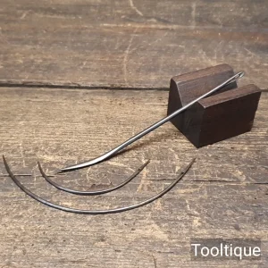 3 No: Vintage Cast Steel Craft Needles in Good Condition